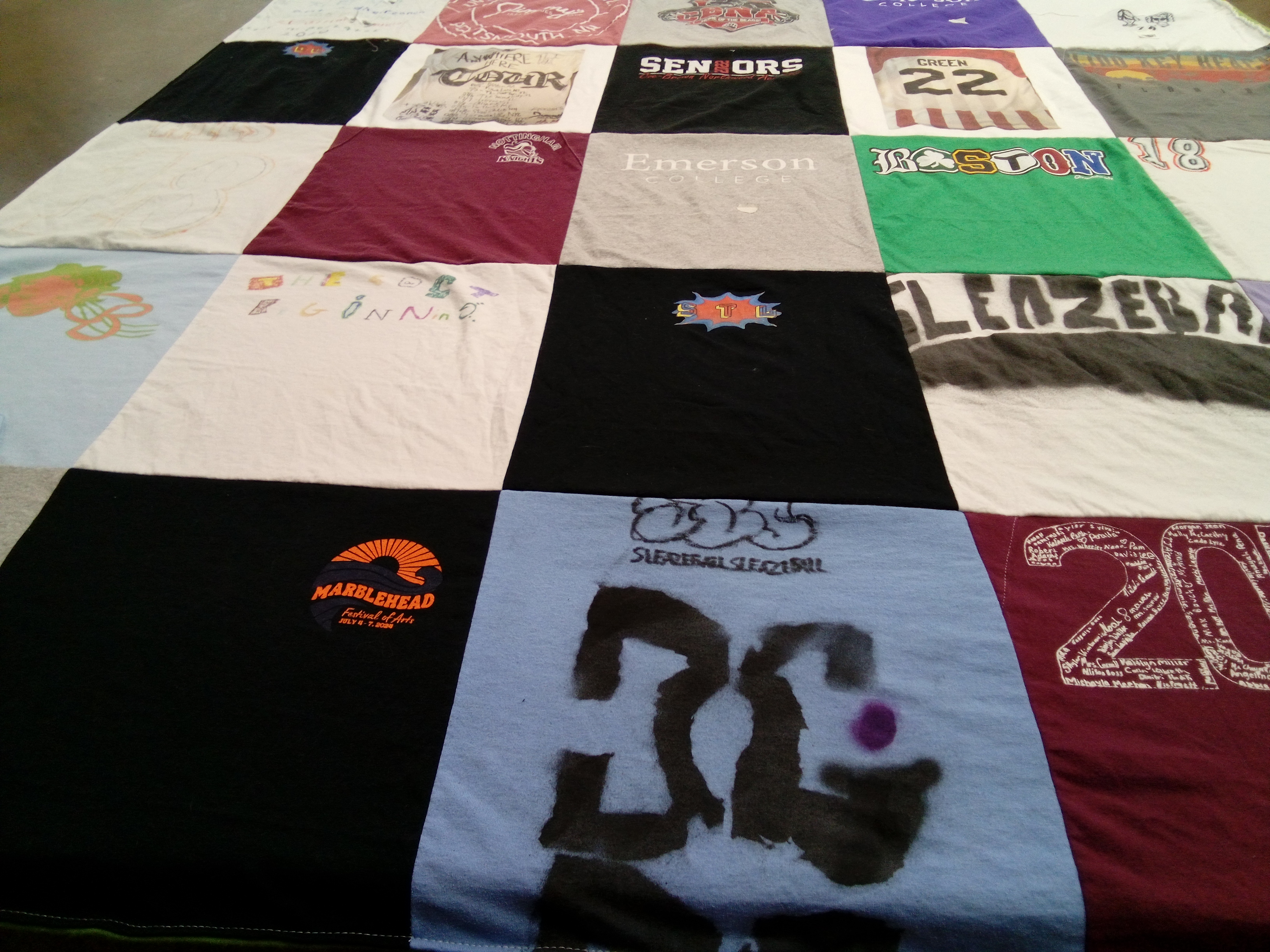 T-shirt quilt from emerson college by Wendy from NH