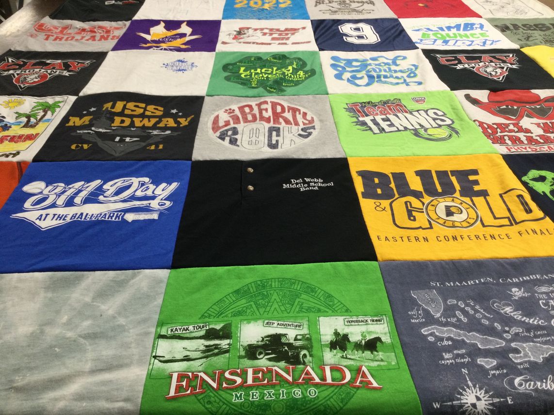 T-shirt quilt featuring trojans by Sarah from NV