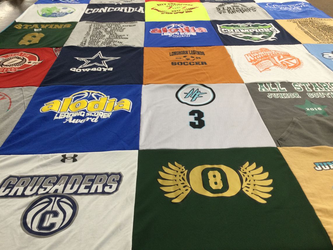 T-shirt quilt featuring crusaders basketball by Karen from TX