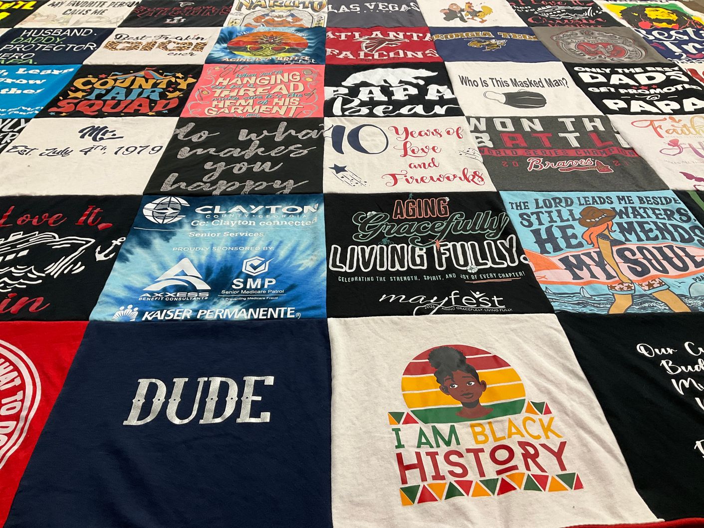 T-shirt quilt featuring atlanta braves, atlanta falcons by Calvin from GA