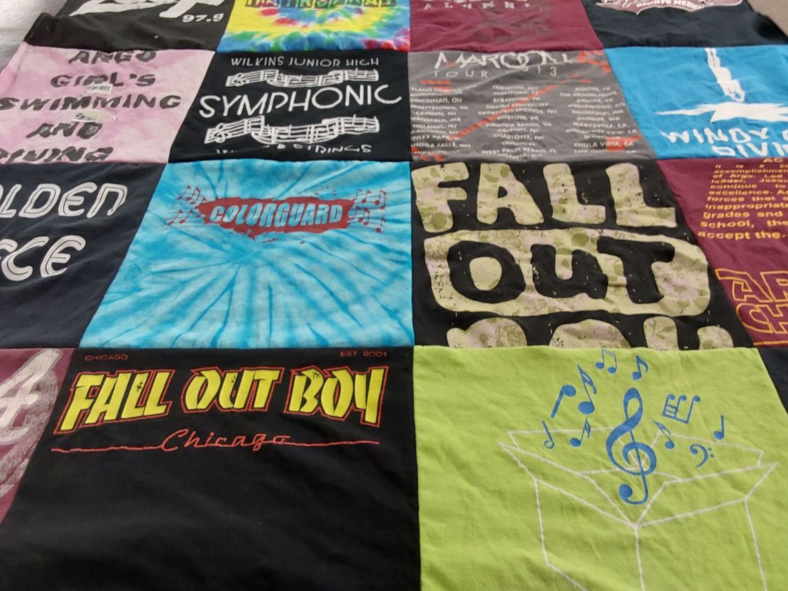 T-shirt quilt from wilkins junior high school by Debra from IL