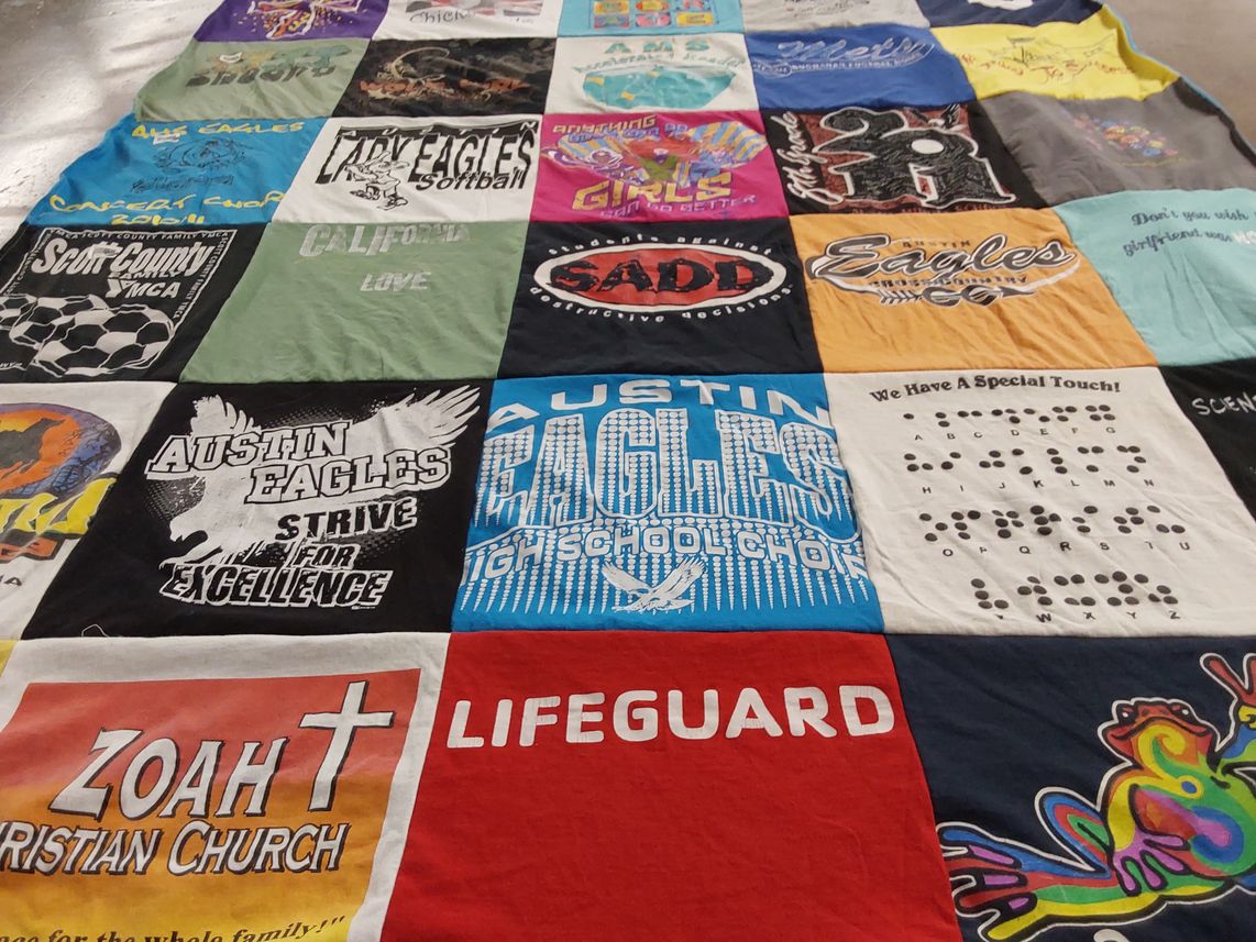 T-shirt quilt featuring austin eagles by John from IN