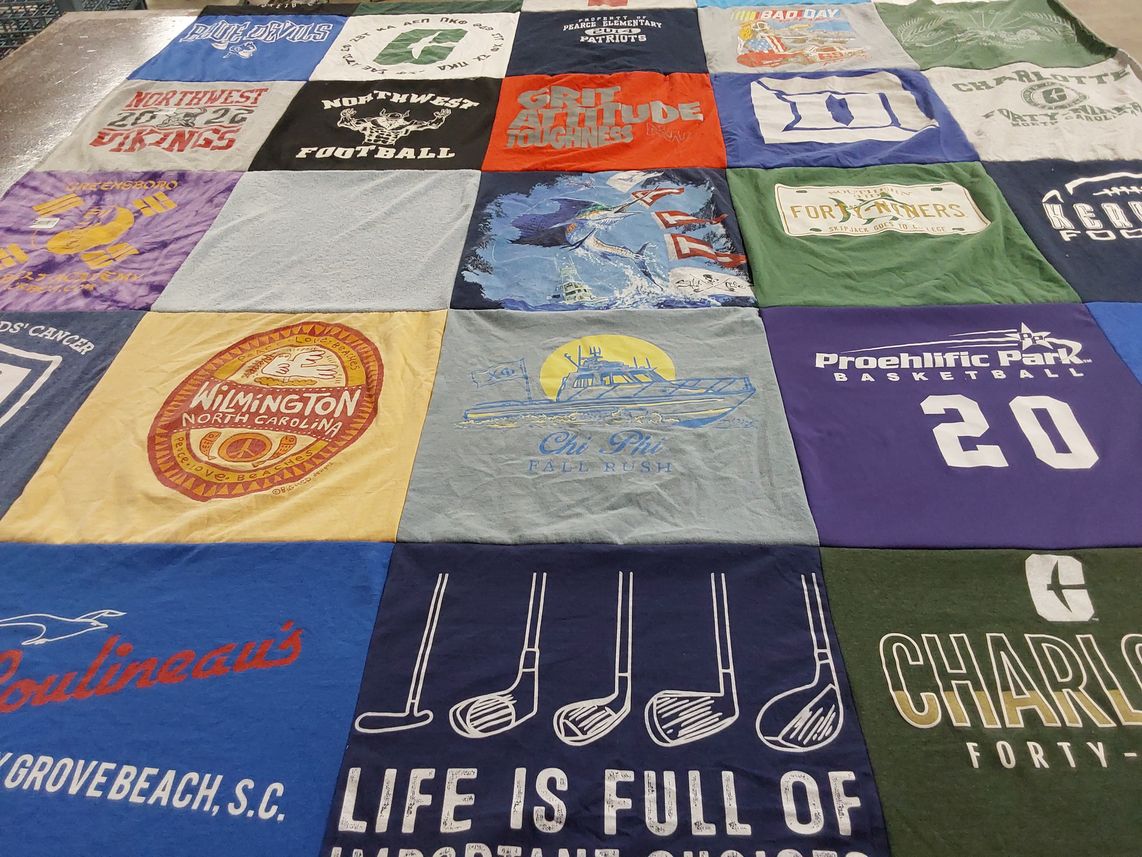 T-shirt quilt from duke university, northwest high school by Charese from NC