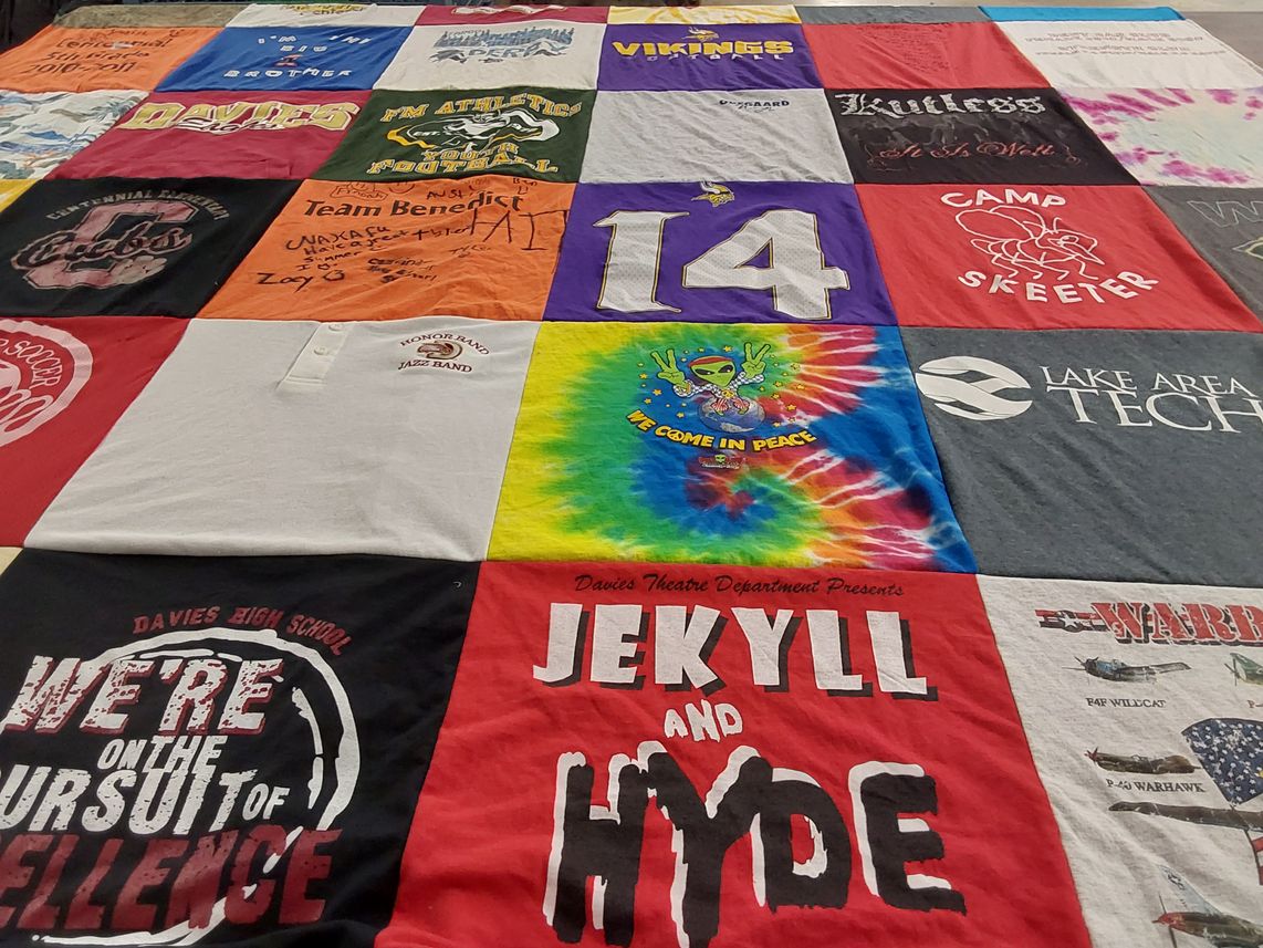 T-shirt quilt featuring vikings by HOLLY from ND