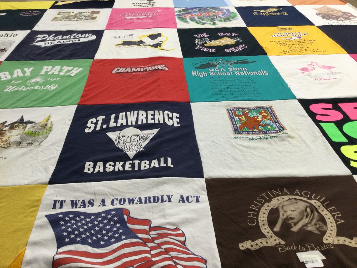 T-shirt quilt from st. lawrence university, bay path university by AnnA from TN