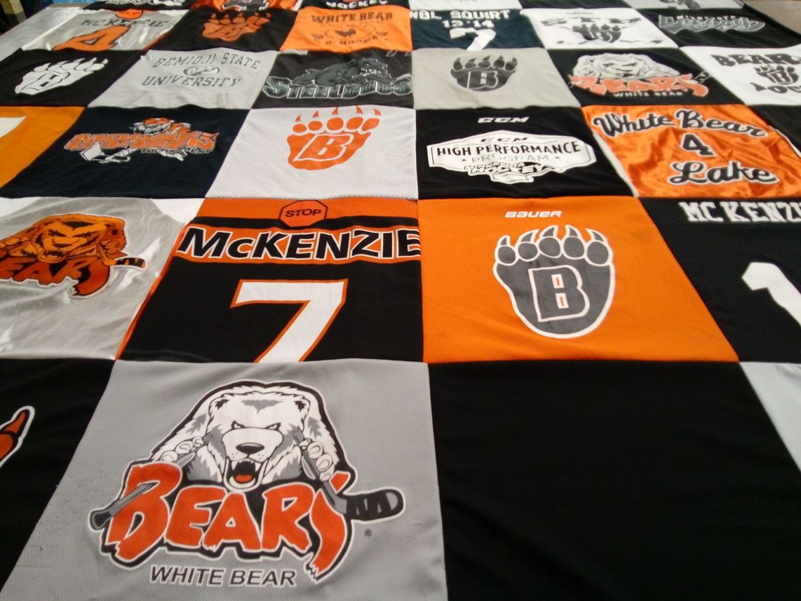 T-shirt quilt from bemidji state university by Amy from MN