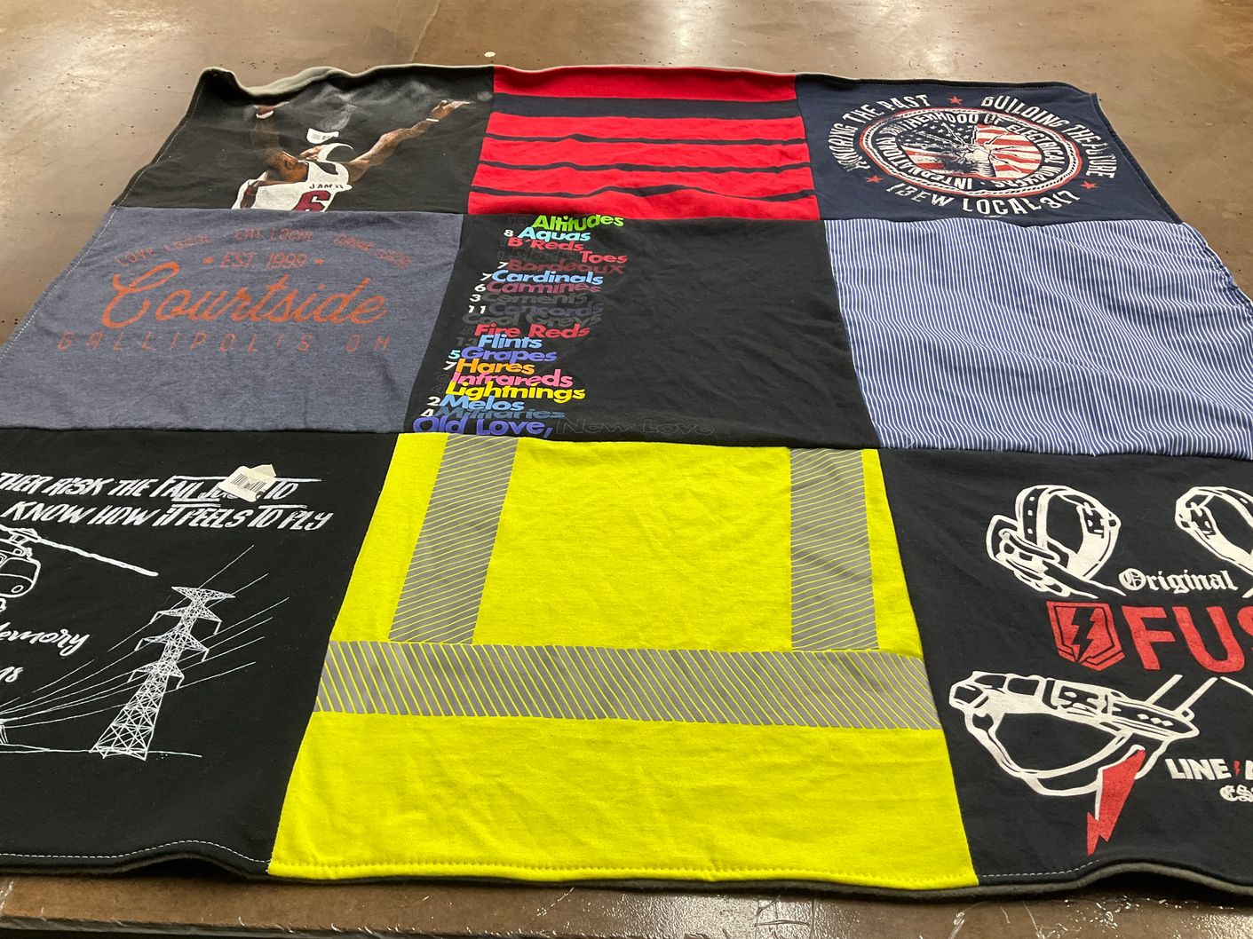 T-shirt quilt featuring cardinals by Morgan from WV