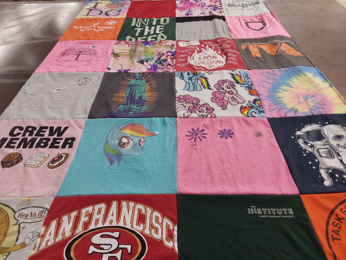T-shirt quilt with my little pony, space themes by Rebekah from NM