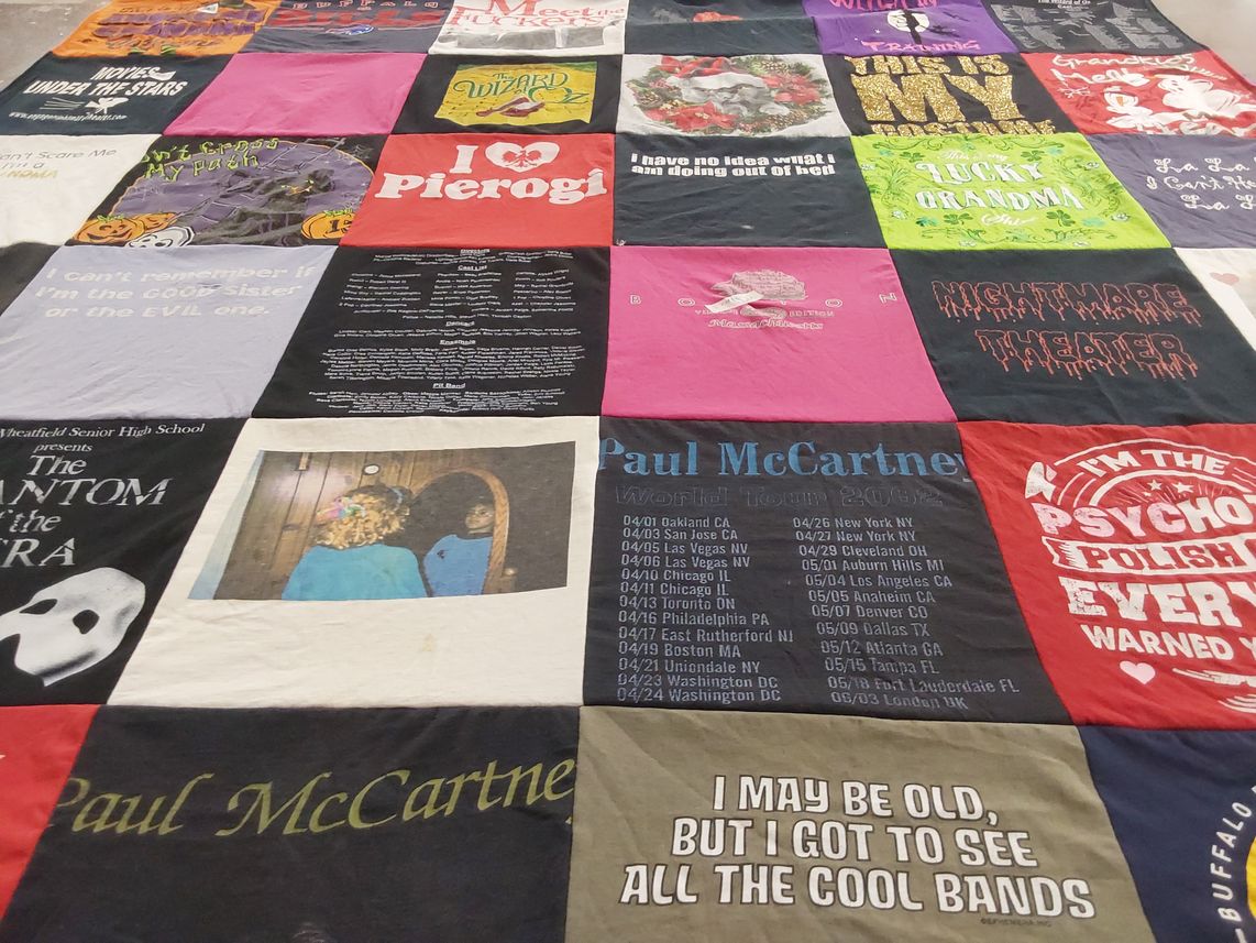 T-shirt quilt from westfield senior high school by Paulette from NY