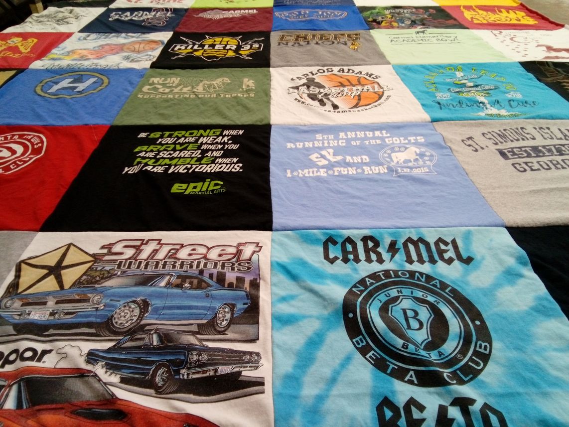 T-shirt quilt from carmel high school by Noelle from GA