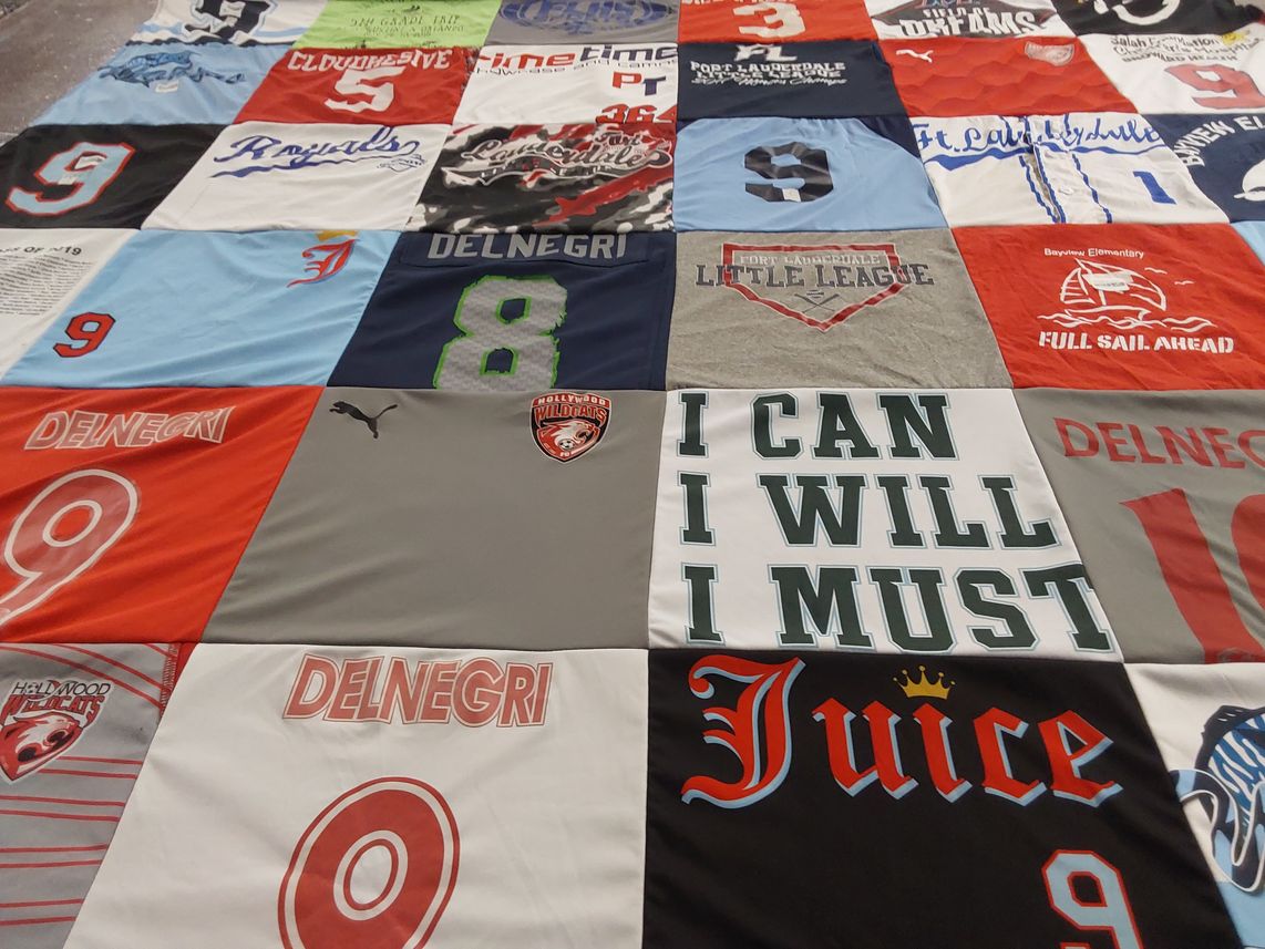T-shirt quilt featuring hollywood wildcats by Sarah from FL