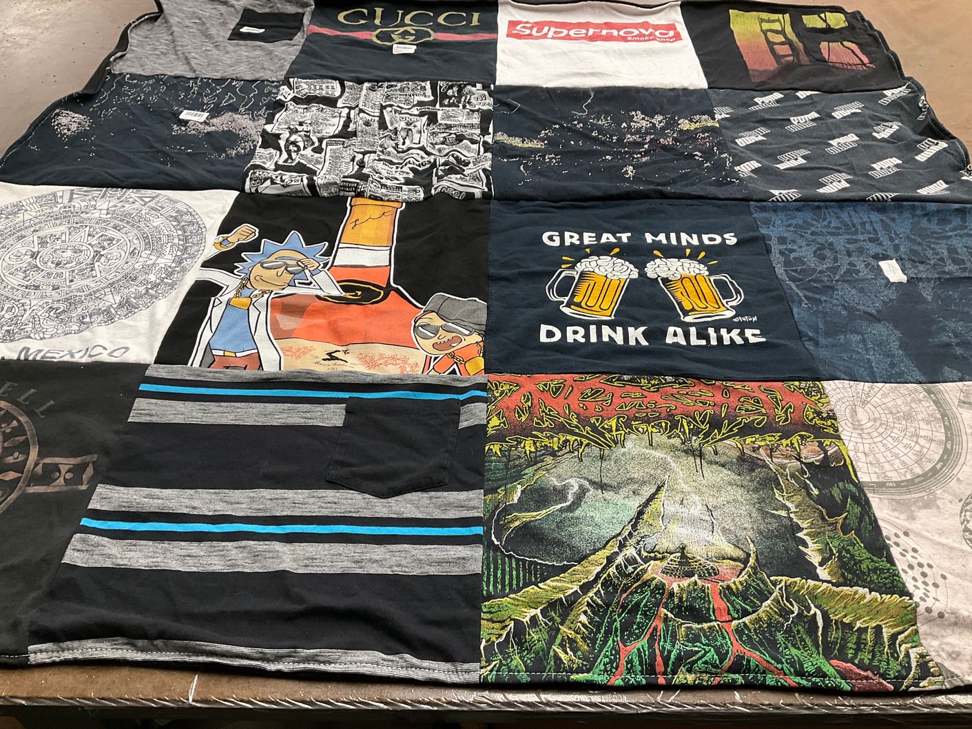 T-shirt quilt with graphic design, anime themes by Kristie from TX
