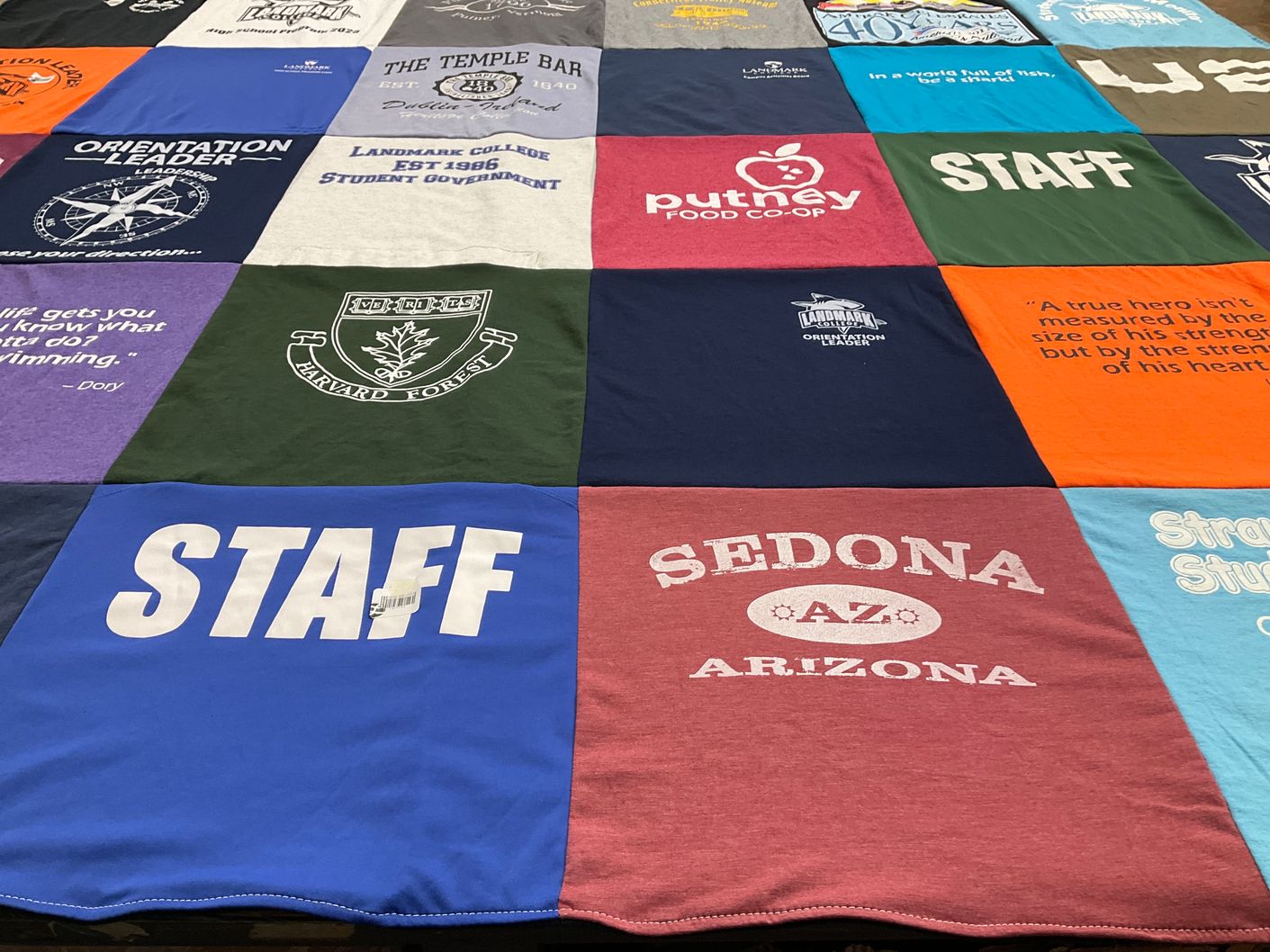 T-shirt quilt from landmark college by Patricia from MA