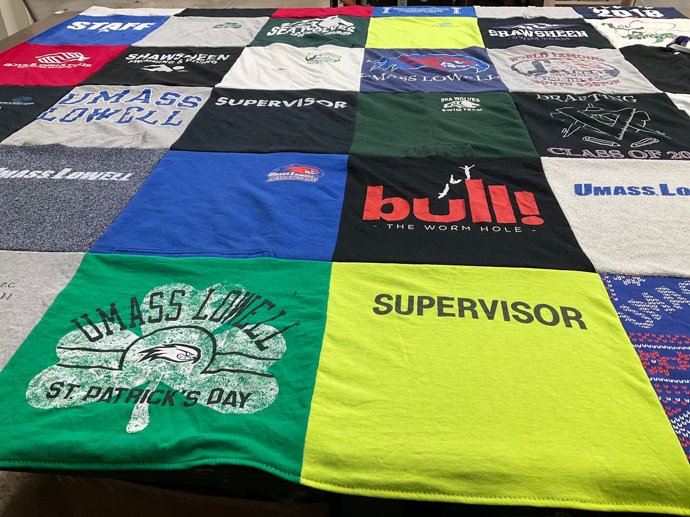 T-shirt quilt featuring sea wolves swim team by Patricia from MA