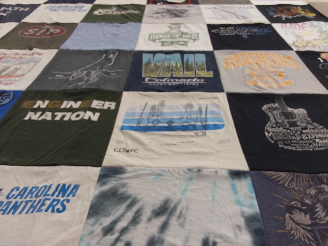 T-shirt quilt featuring carolina panthers by Megan from NC