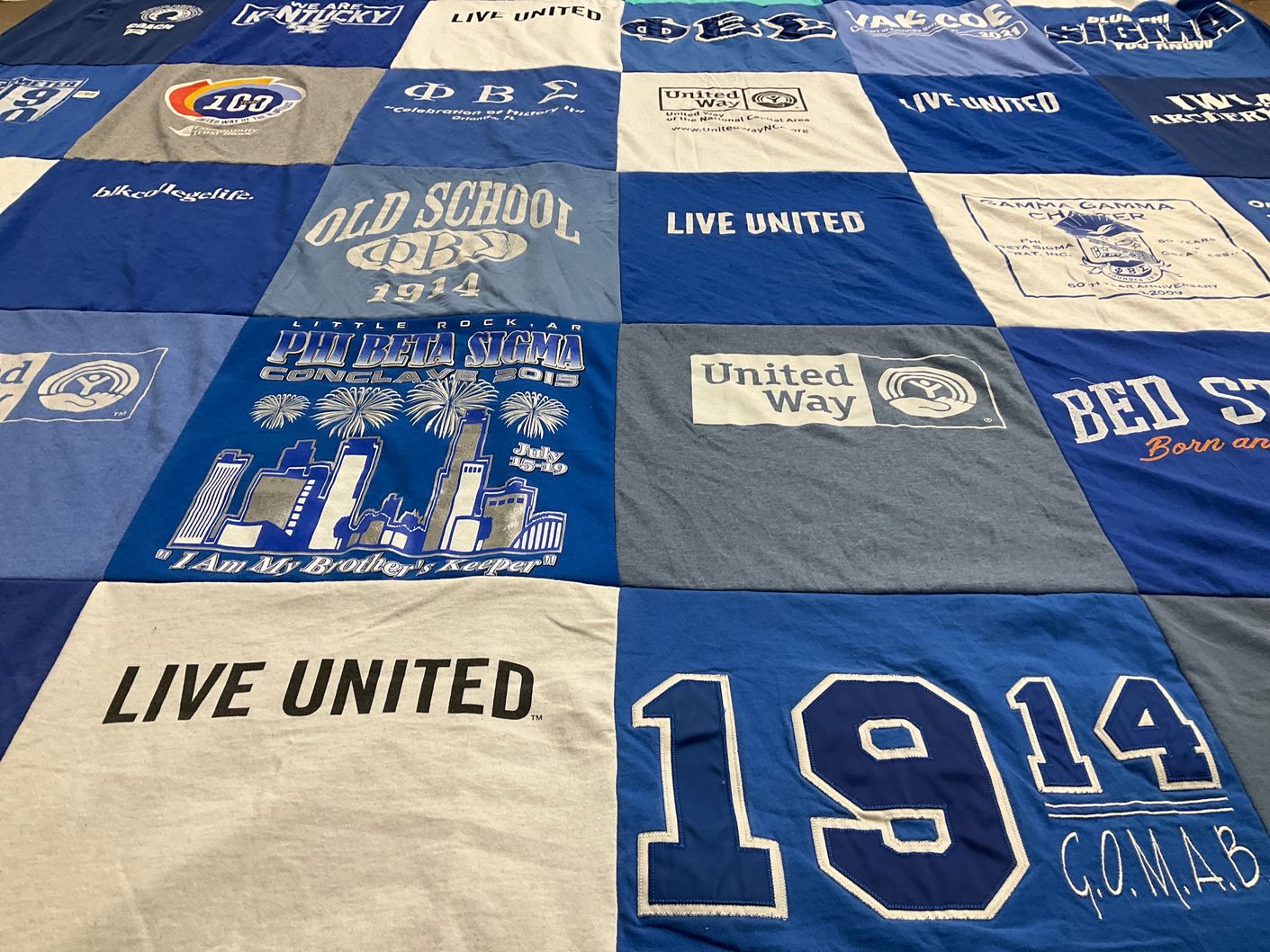 T-shirt quilt from bedford state college by Timothy from KY