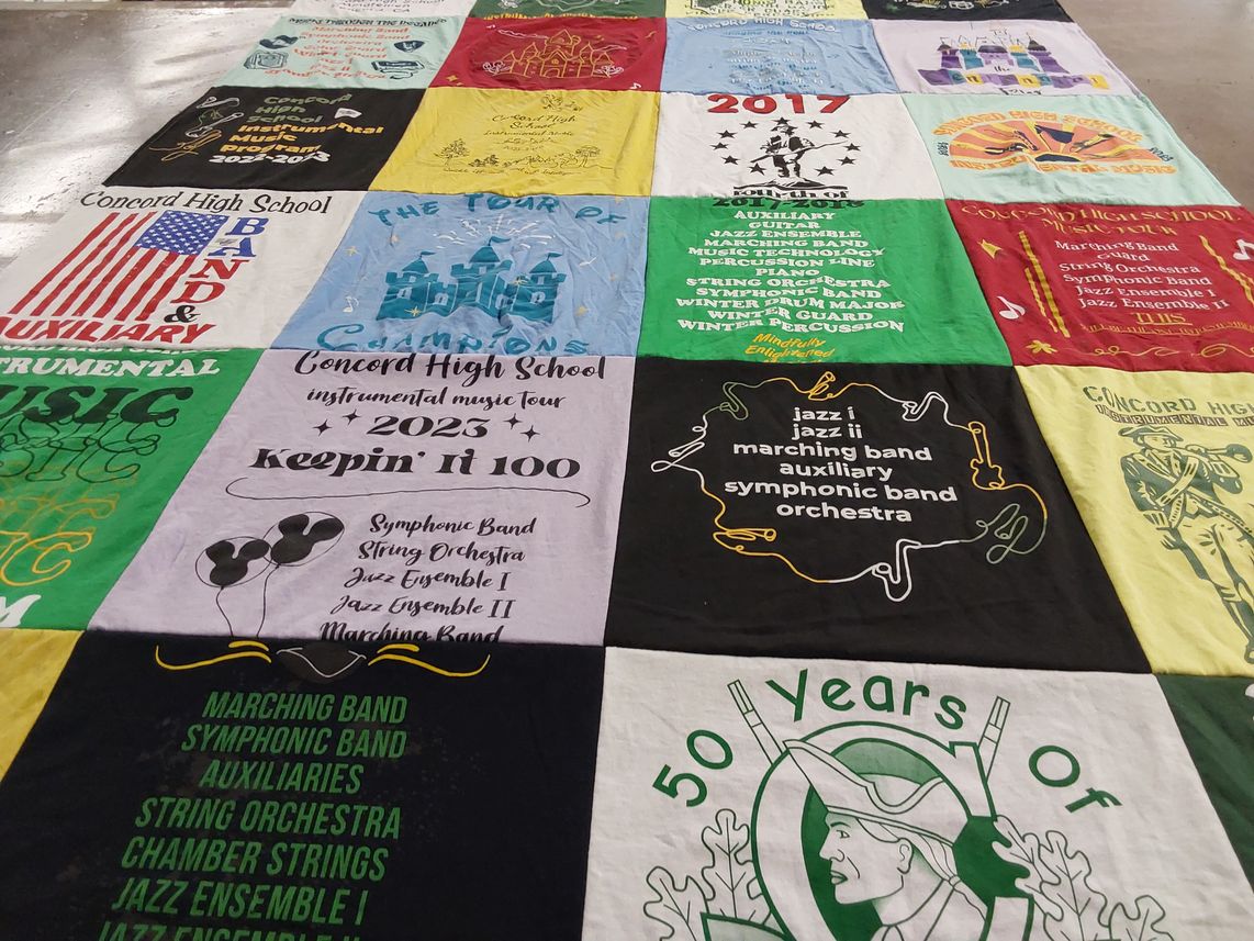 T-shirt quilt from concord high school by Jamee from CA