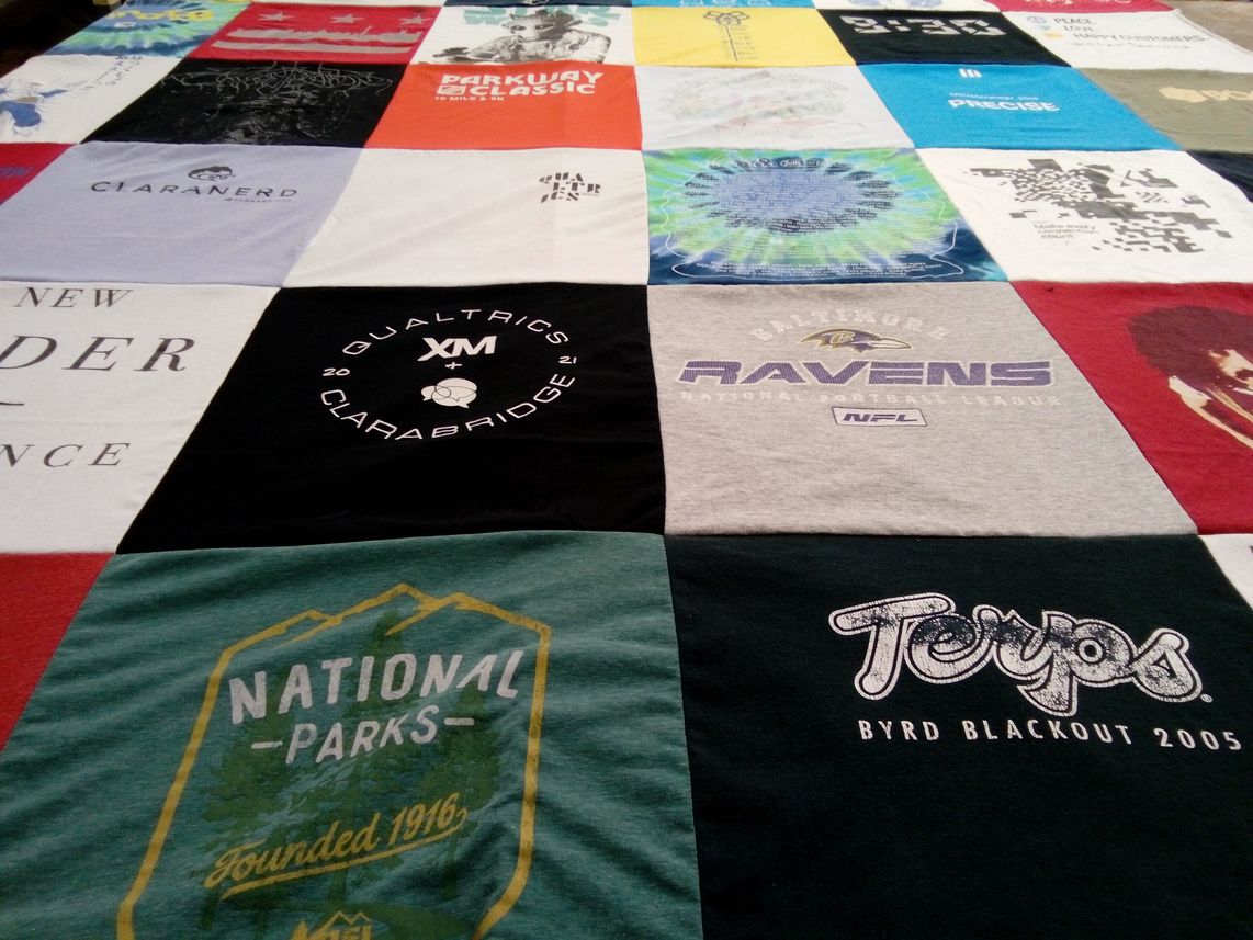 T-shirt quilt featuring baltimore ravens, university of maryland terrapins by Andrew from MD