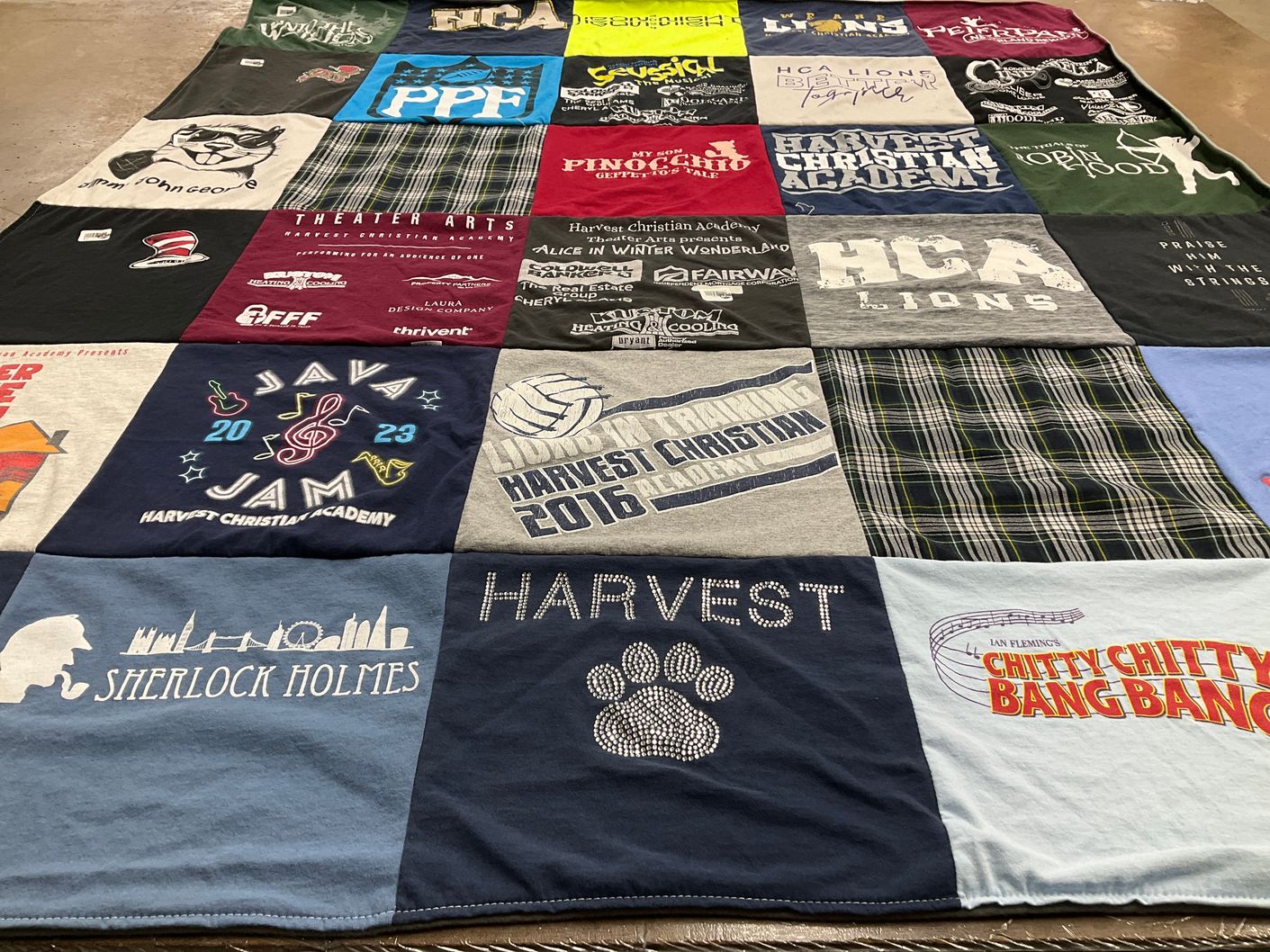 T-shirt quilt from harvest christian academy by Holly from IL