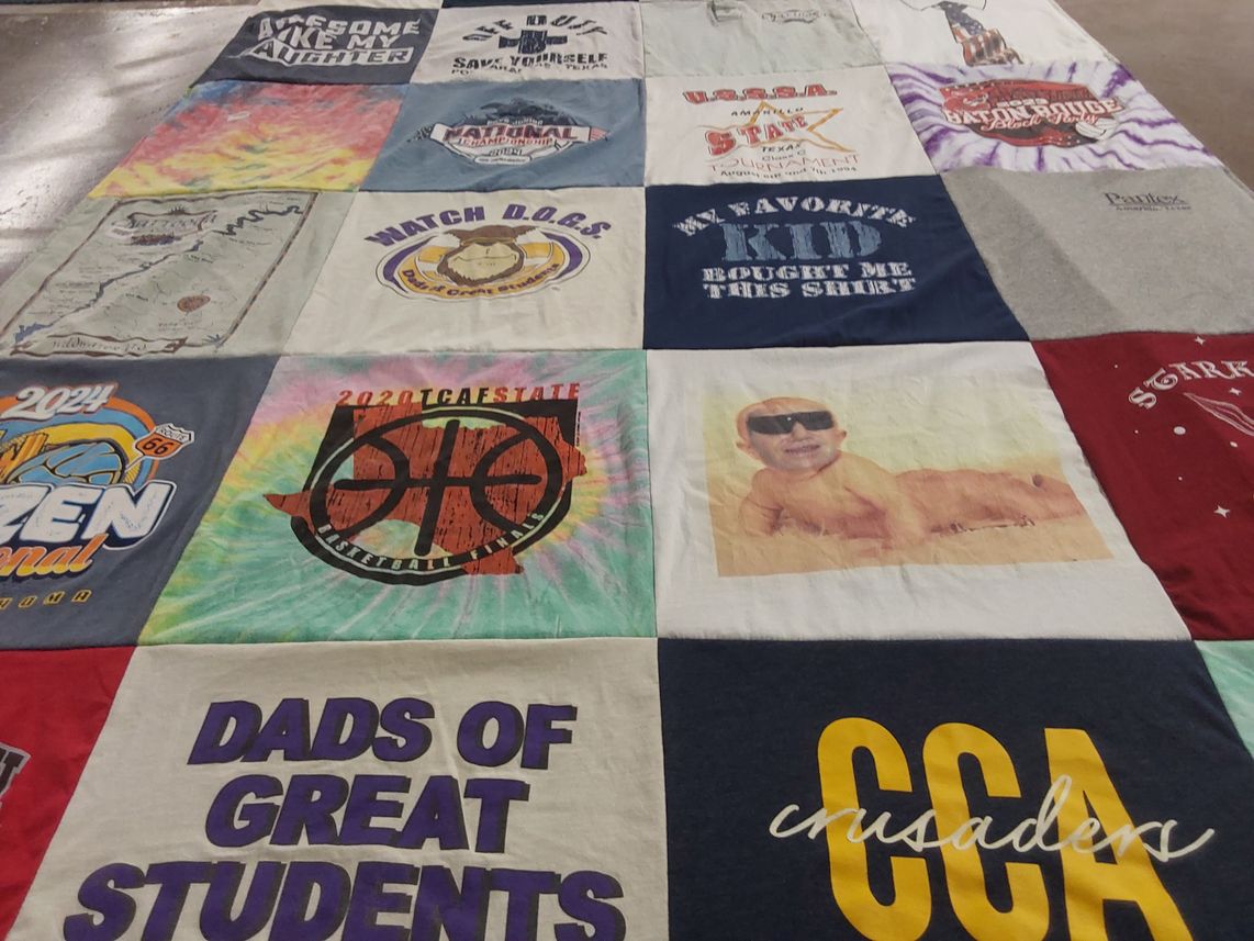 T-shirt quilt featuring state basketball by Pat from TX