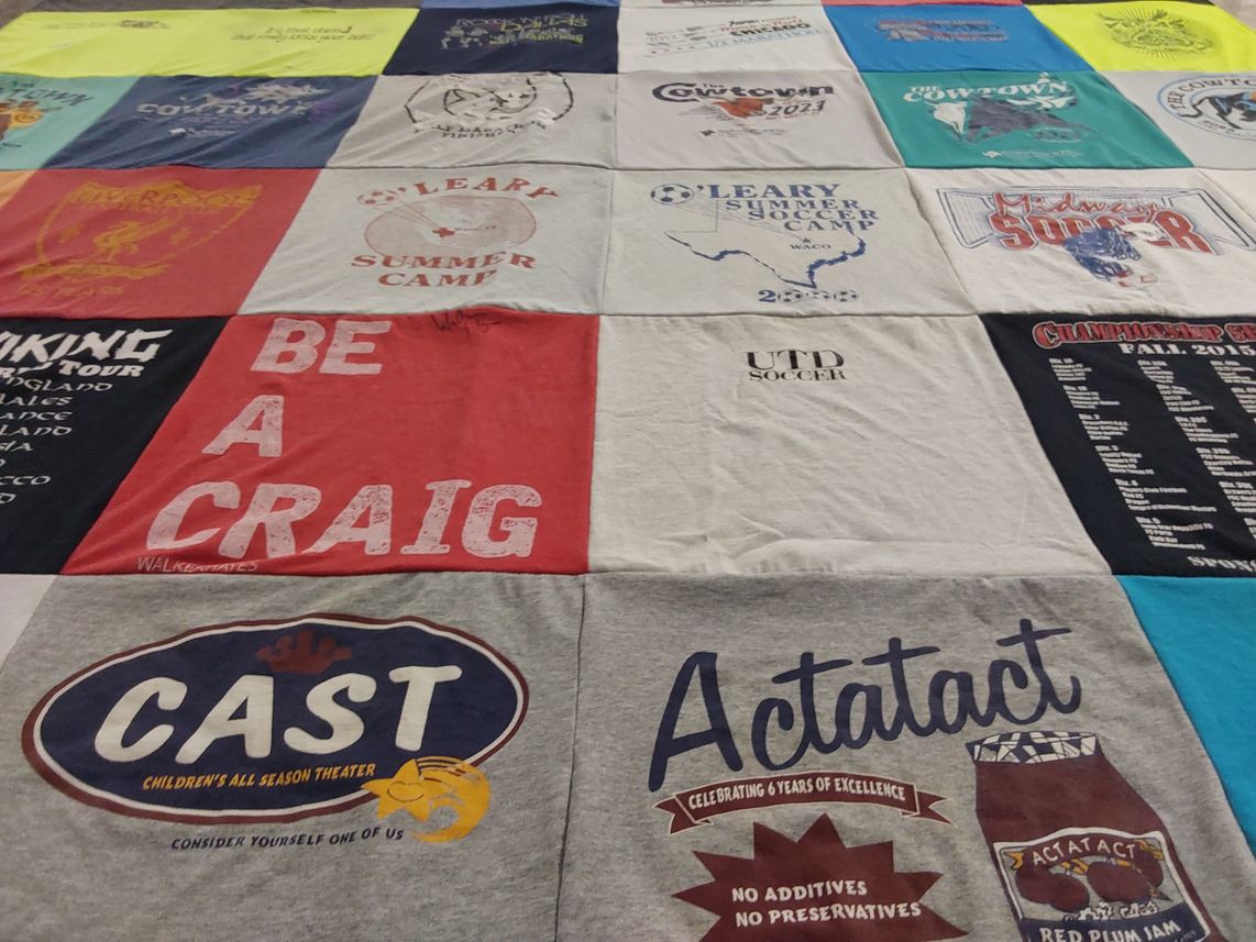 T-shirt quilt from university of texas at dallas by Kaitlin from TX
