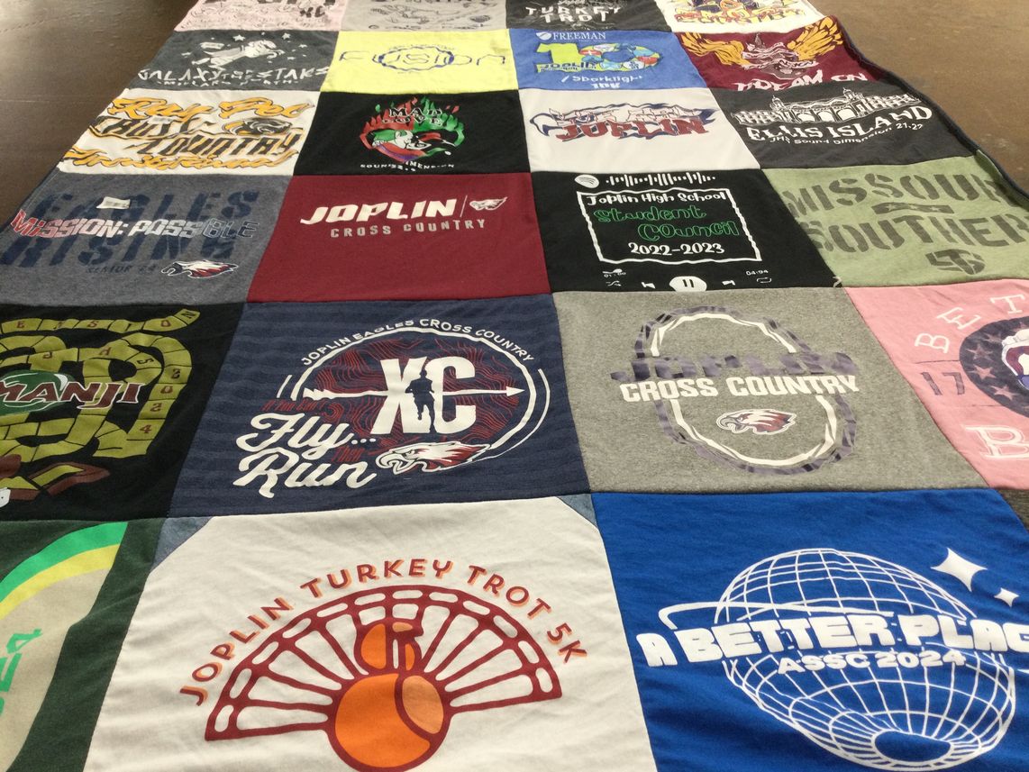T-shirt quilt featuring joplin eagles cross country by Melinda from MO