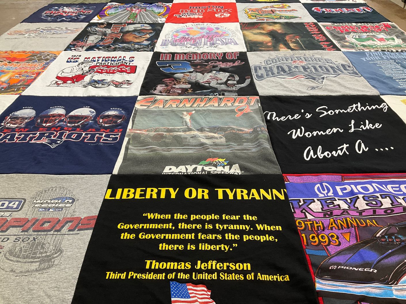 T-shirt quilt featuring new england patriots by Darlene from RI
