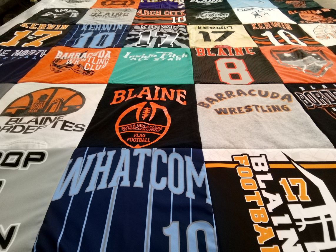 T-shirt quilt featuring blaine football by Wes from WA