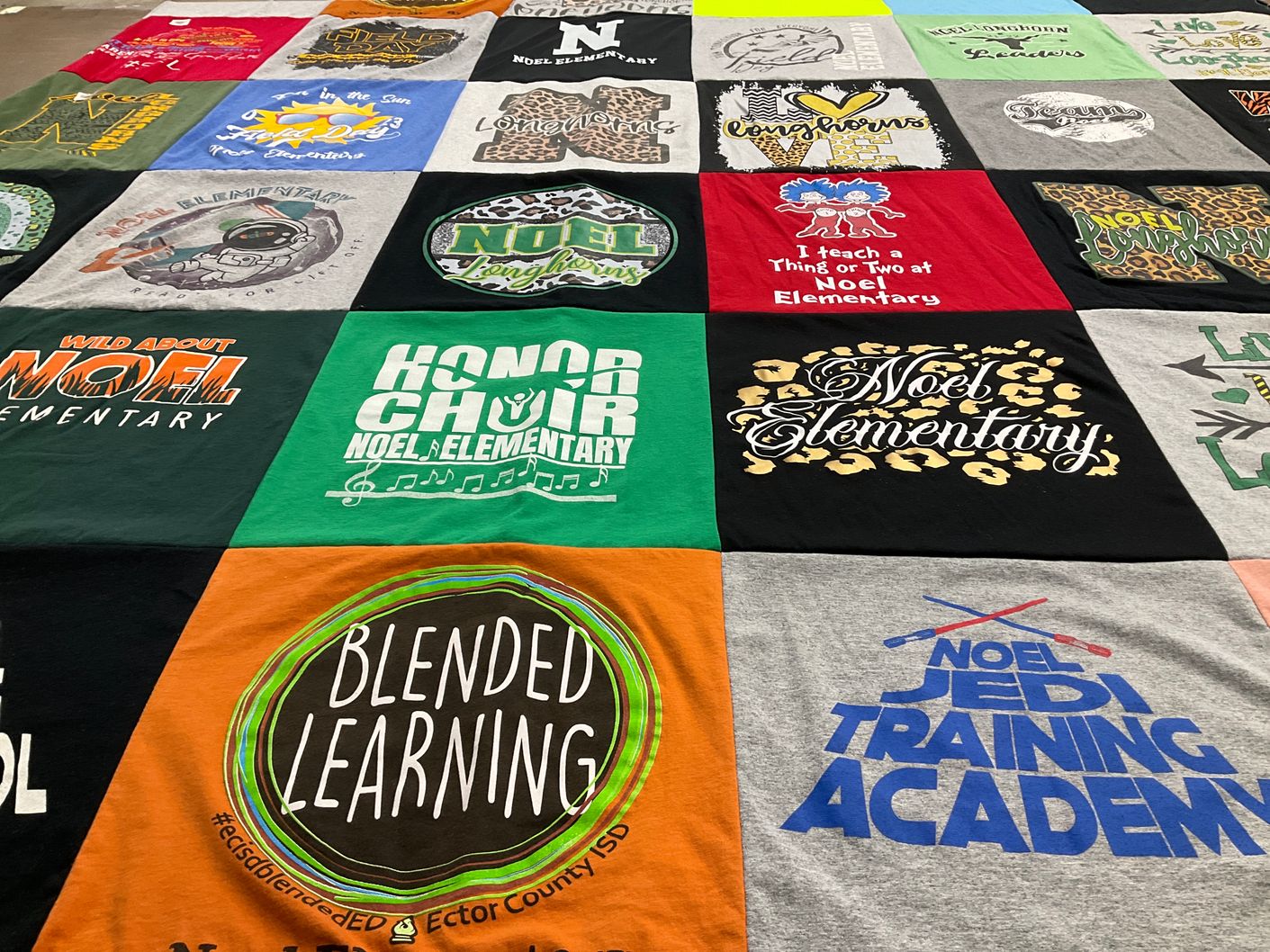 T-shirt quilt from noel elementary school by Jennie from TX