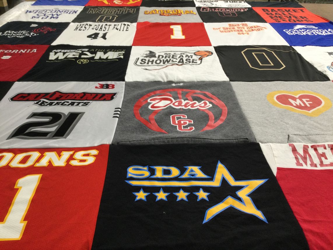 T-shirt quilt from california university by Angela from CA