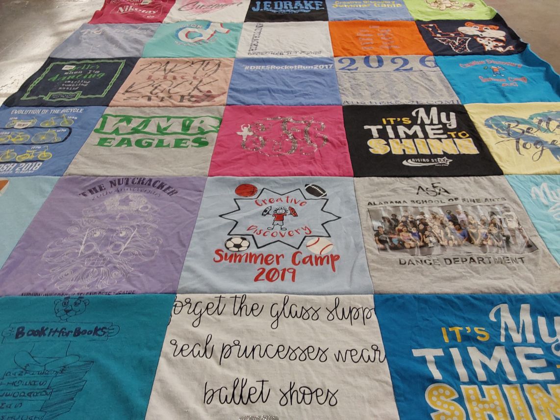 T-shirt quilt from alabama school of fine arts by Annette from AL