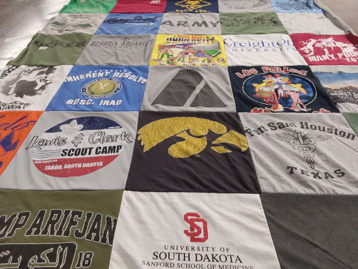 T-shirt quilt from creighton university, university of south dakota by Nicole from SD