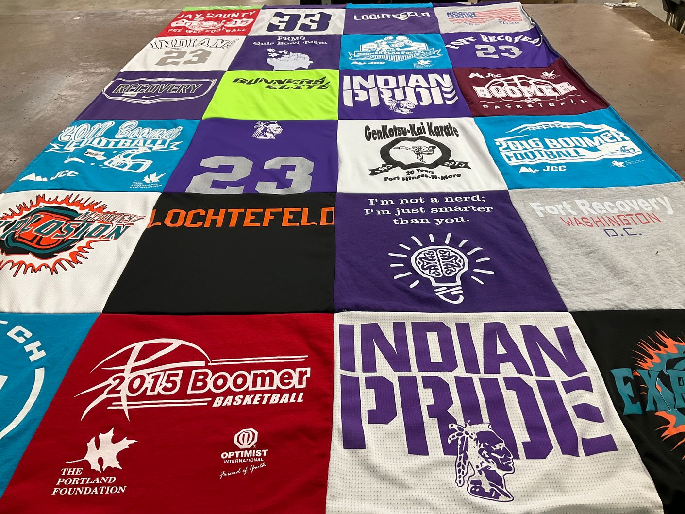 T-shirt quilt from fort recovery high school by Heather from OH