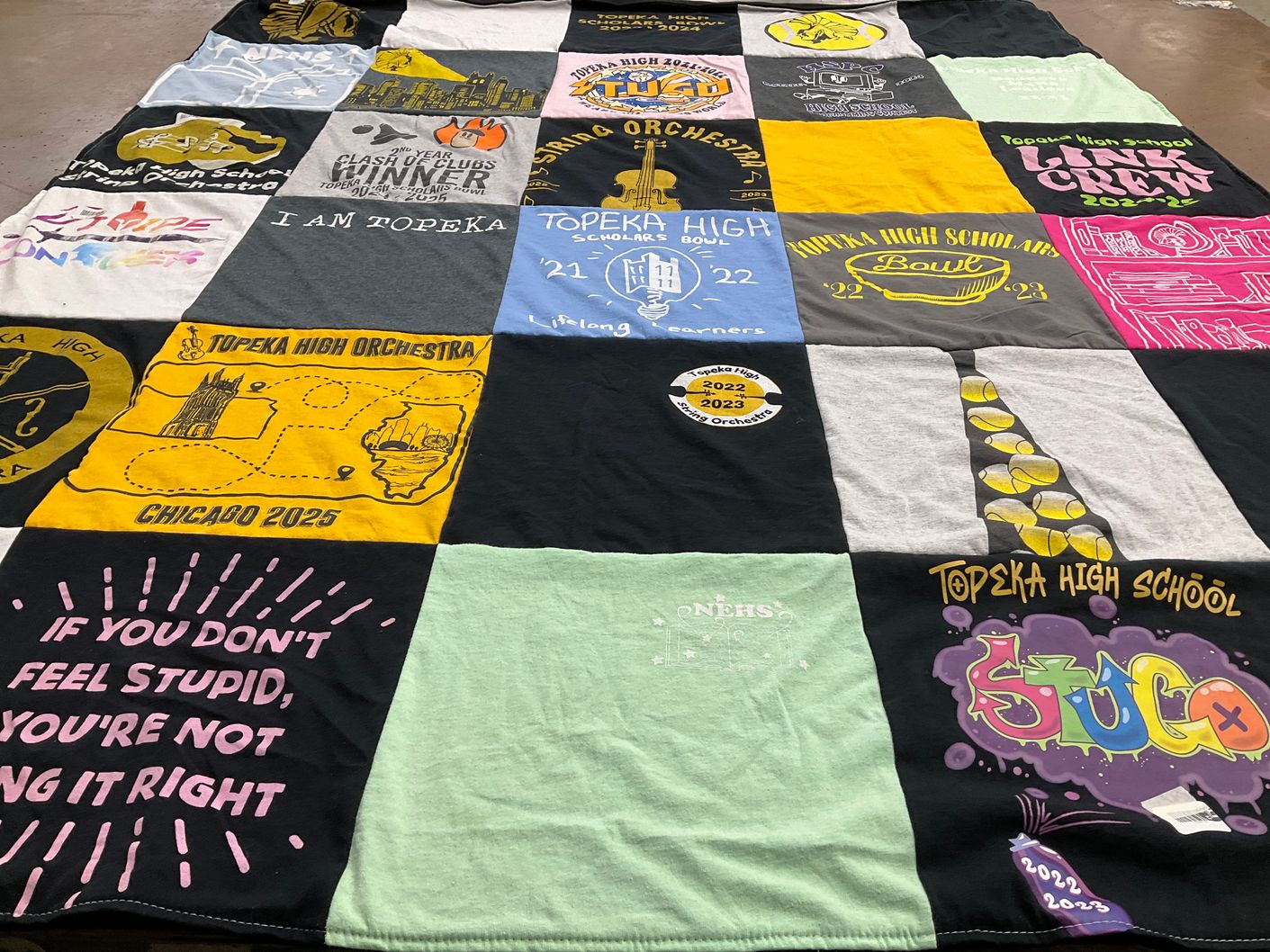 T-shirt quilt from topeka high school by Erin from KS