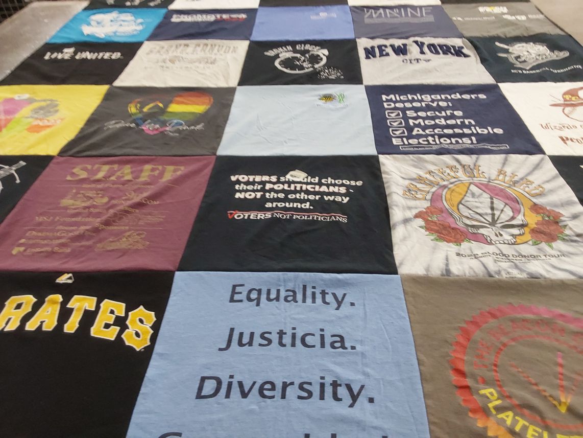 T-shirt quilt featuring pittsburgh pirates by Sue from MI