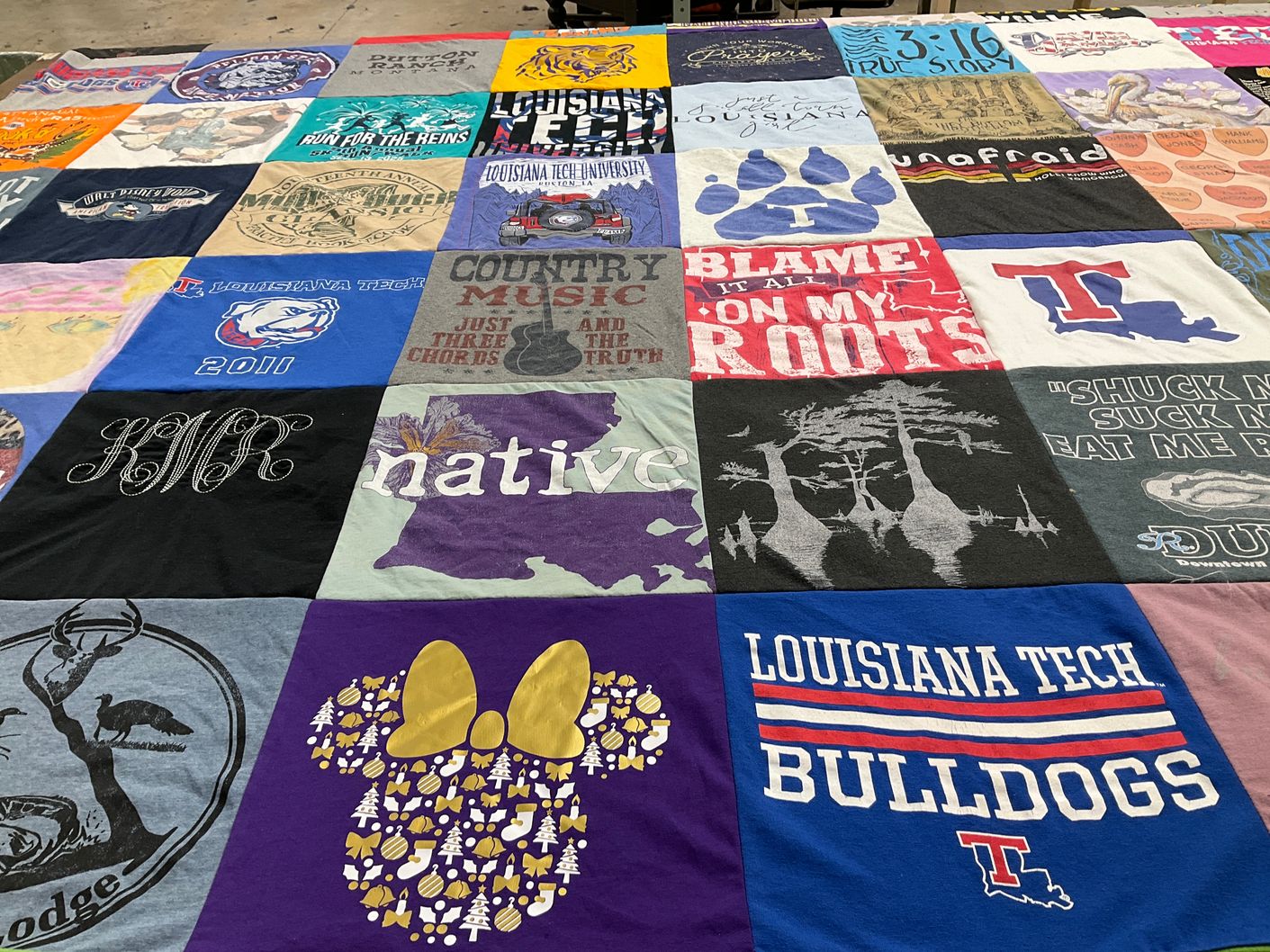 T-shirt quilt featuring louisiana tech university bulldogs by Karla from LA