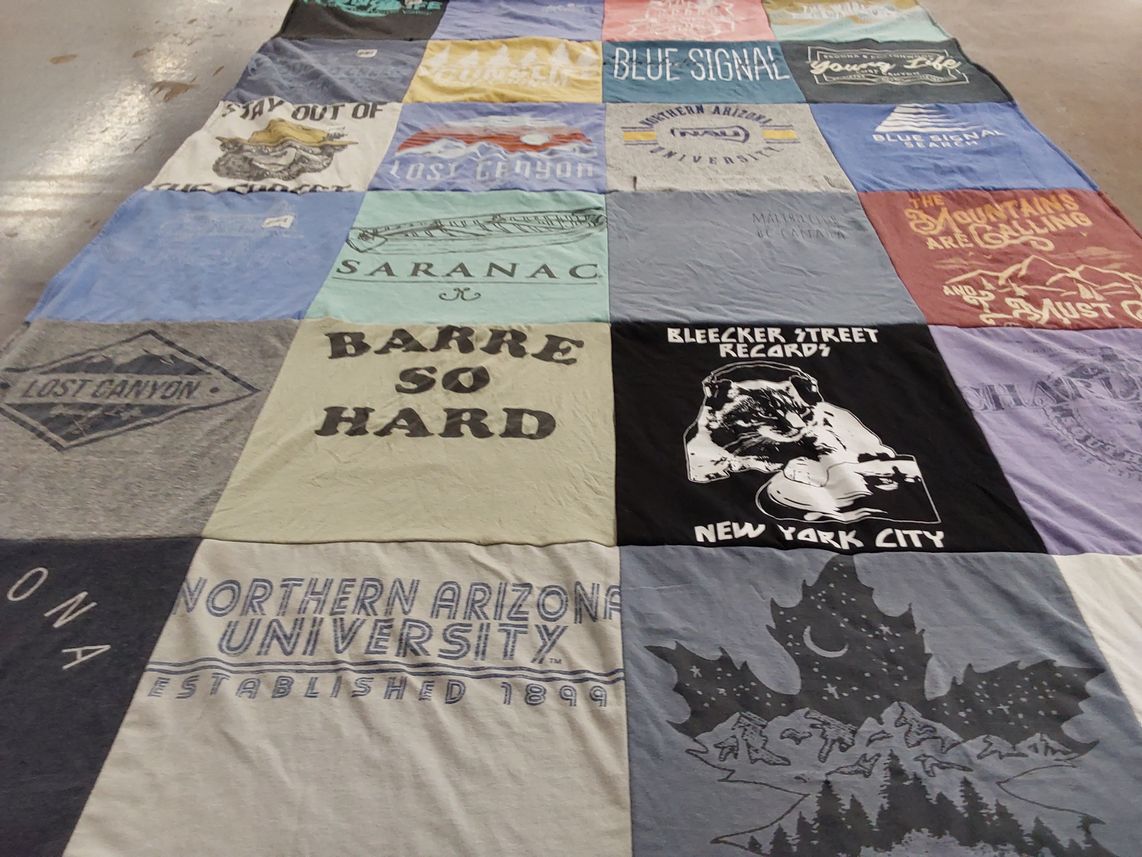 T-shirt quilt from northern arizona university by Sam from AZ