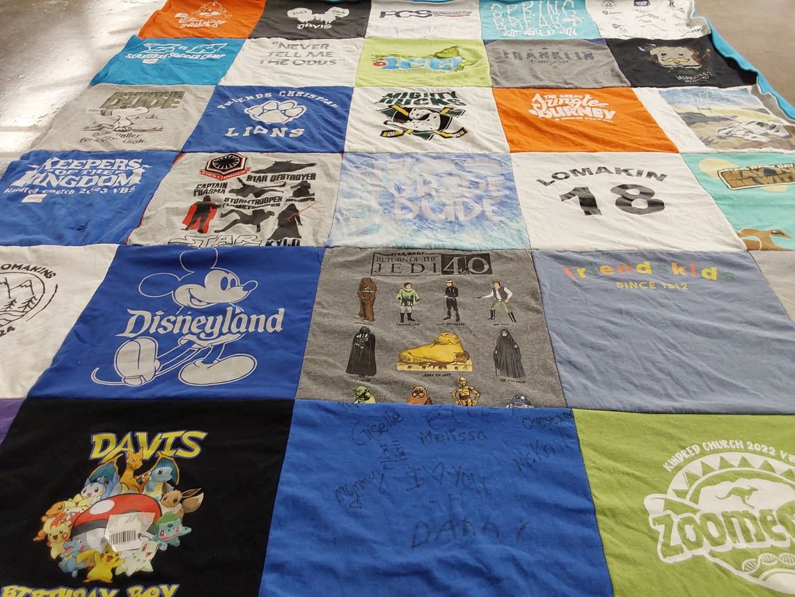 T-shirt quilt from loma linda university, lo makin by Alissa from CA