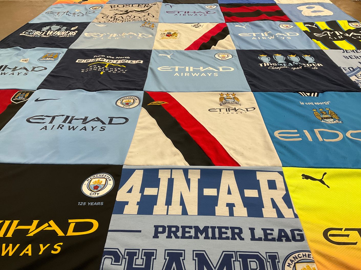 T-shirt quilt featuring manchester city football club by MITCHELL from GA