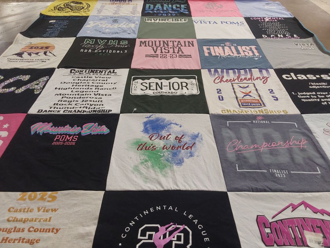 T-shirt quilt from mountain vista high school by Kimberlee from CO