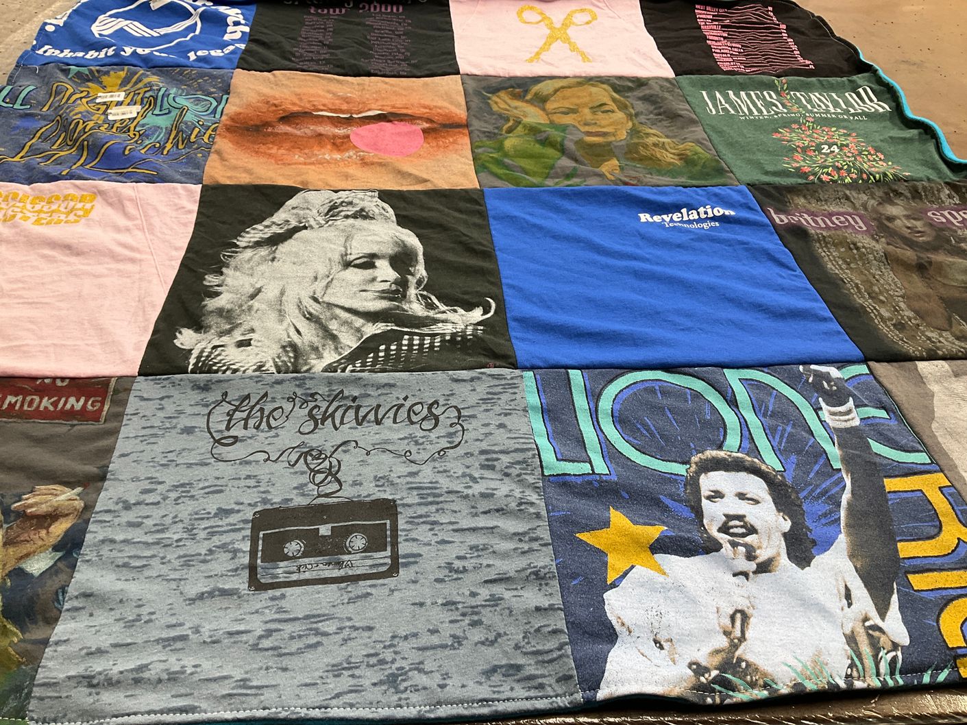 T-shirt quilt with music, pop culture themes by Nick from NY