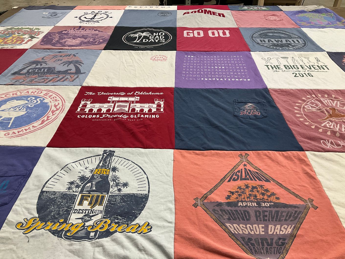 T-shirt quilt from the university of oklahoma by Evan from NY
