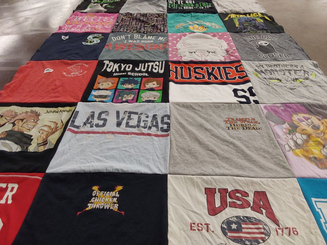 T-shirt quilt featuring husky by Clarity from IL