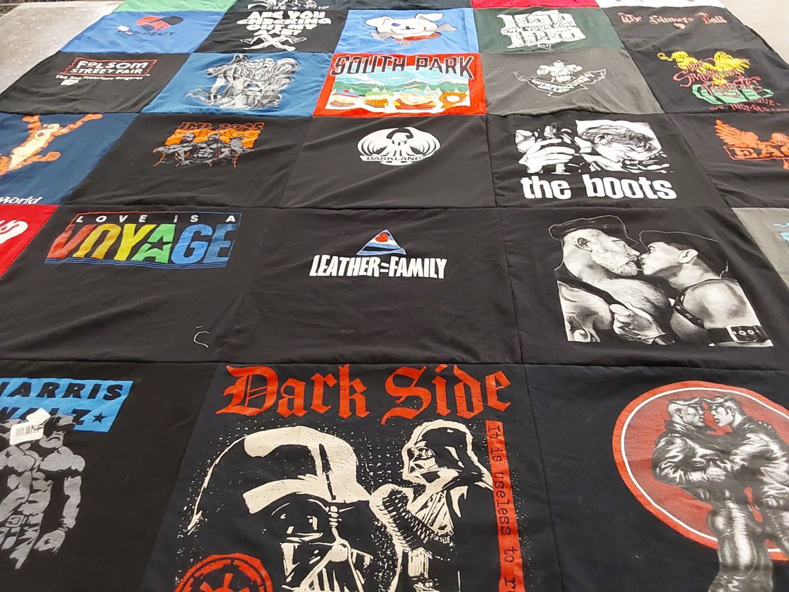 T-shirt quilt with pop culture, lgbtq+ themes by David from VA