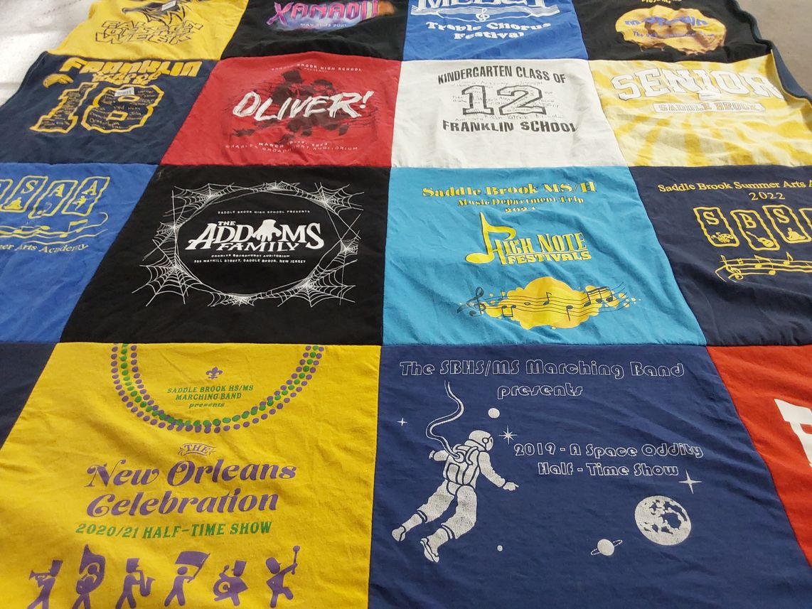 T-shirt quilt featuring saddle brook high school marching band by Karen from NJ