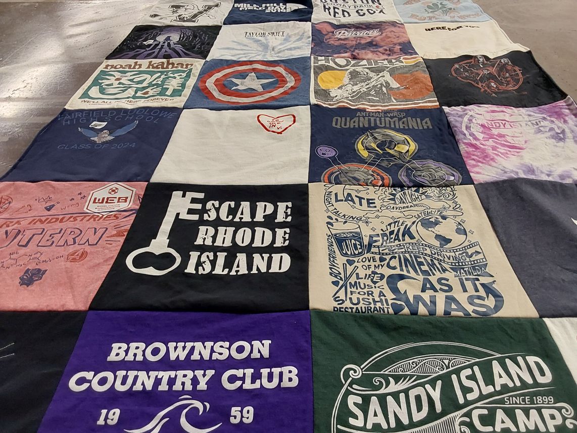T-shirt quilt from airfield hodowee high school by Wendi from CT