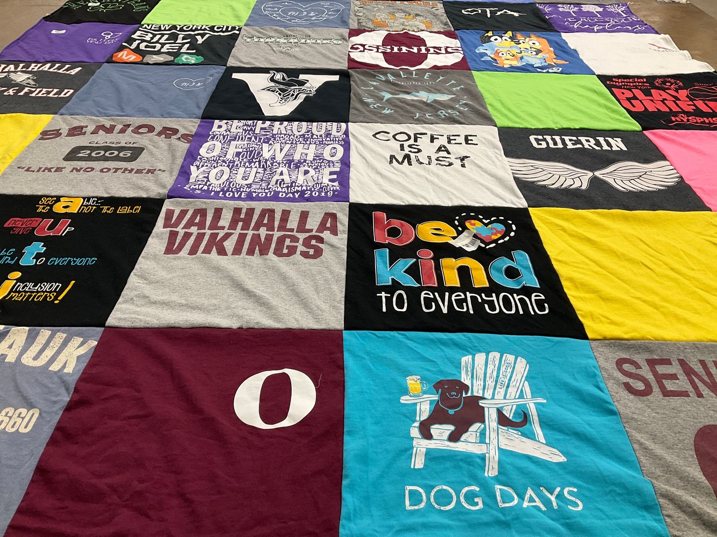 T-shirt quilt featuring valhalla vikings by Patricia from NY