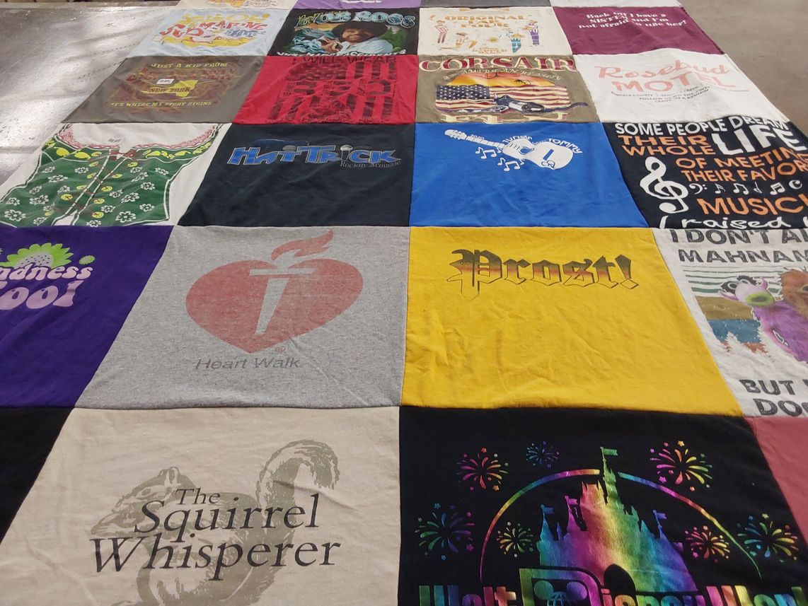 T-shirt quilt with music, disneyland themes by Elizabeth from NY