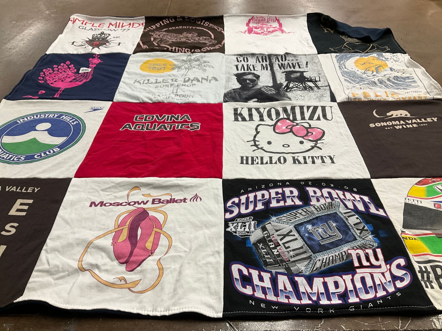 T-shirt quilt featuring new york giants by Rebecca from CA