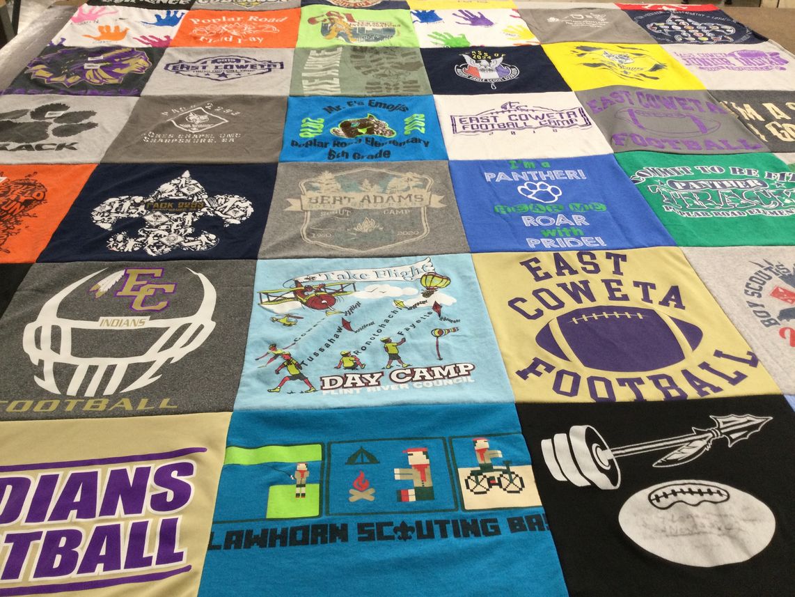 T-shirt quilt featuring east coweta football by Katie from GA